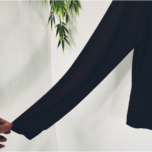 Casual Corner Turtleneck Women's L Long Sleeve Back Zip Stretch Basic Top Brown - Picture 3 of 8